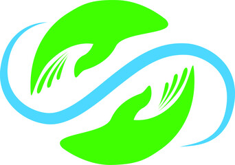 Fototapeta na wymiar Hand help logo design