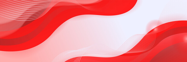 modern Wave red abstract banner design background. Abstract red banner background with 3d overlap layer and wave shapes