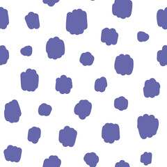 Vector seamless pattern of cheetah, guepard skin. The trending color of 2022 is very peri. Safari style. Abstract background