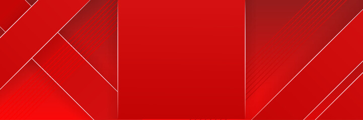 modern Geometric line red abstract banner design background. Abstract red banner background with 3d overlap layer and wave shapes