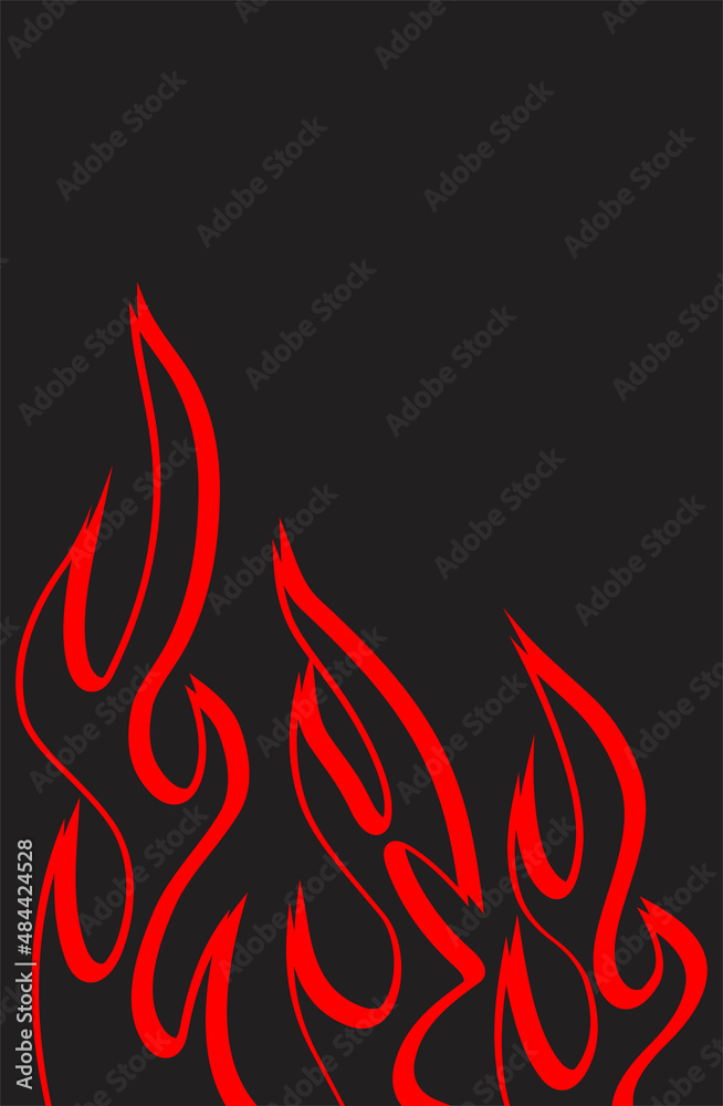 Poster simple flame pattern with some outline and shadow