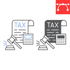 Tax law line and glyph icon, judge and economy, tax law vector icon, vector graphics, editable stroke outline sign, eps 10.