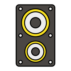 floor-standing speakers Concept, Audio Engine Vector Color Icon Design, Video blogger Symbol, vlogger or videography equipment Sign, motion pictures and film maker Stock illustration