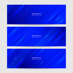 Set of modern light blue abstract banner design background