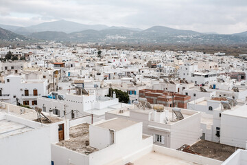 Naxos island top view on houses
