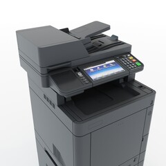 Multi-function printer scanner. Isolated Office professional technology. 3D illustration.