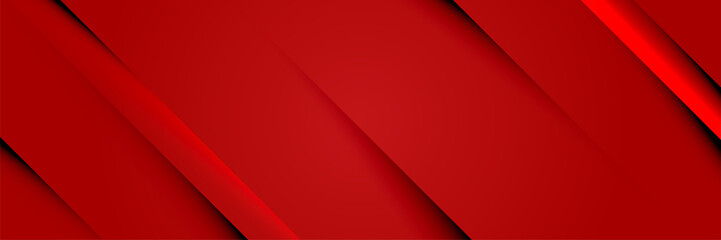 Obraz premium modern Geometric line red abstract banner design background. Abstract red banner background with 3d overlap layer and wave shapes