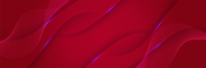 modern Wave red abstract banner design background. Abstract red banner background with 3d overlap layer and wave shapes