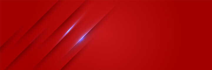 Obraz premium modern light red abstract banner design background. Abstract red banner background with 3d overlap layer and wave shapes