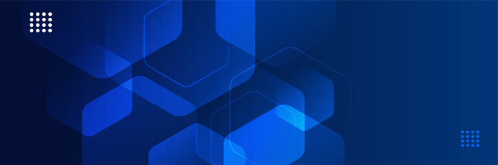Set of overlap memphis geometric blue abstract banner design background