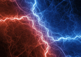 Fire and ice lightning background, power electrical abstract