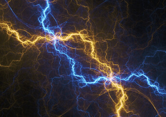 Fire and ice lightning background, power electrical abstract