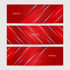 Set of modern light red abstract banner design background