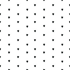 Simple vector seamless pattern with black hearts