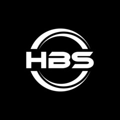 HBS letter logo design with black background in illustrator, vector logo modern alphabet font overlap style. calligraphy designs for logo, Poster, Invitation, etc.