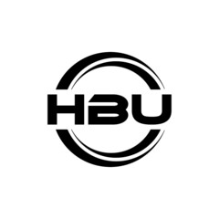 HBU letter logo design with white background in illustrator, vector logo modern alphabet font overlap style. calligraphy designs for logo, Poster, Invitation, etc.