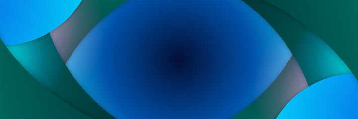 Fototapeta premium Set of modern gradient shape green blue abstract banner design background