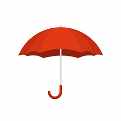 Red umbrella isolated on white background. Colorful umbrella for rain and sun. Vector stock
