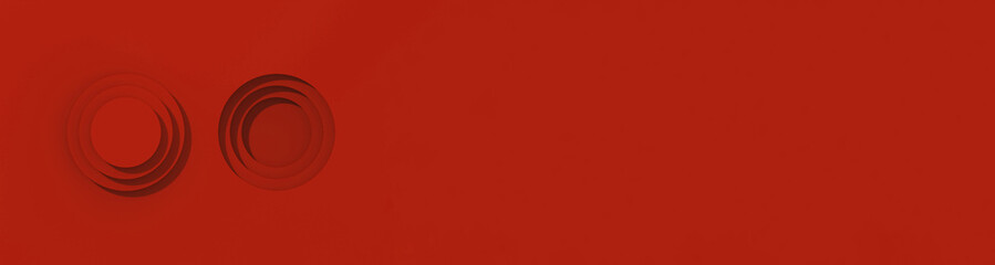 Cayenne discs with shadows. cylindrical grooves with shadows. abstract pattern of round protrusions and hollows. Banner for insertion into site. 3D image. 3D rendering.