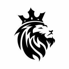 Head lion king logo design