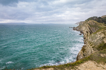 Rocky Headland at Lulworth Cove, Jurassic Coast, Dorset, England