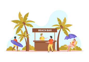 Summer Beach Bar Composition