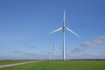 Windmill. Wind energy. Green energy. Flevopolder Dronten Nertherlands.