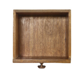 Wooden cabinet drawer top view (with clipping path) isolated on white background
