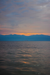 Fototapeta premium sunset over the lake