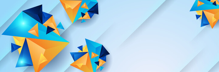 modern memphis geometric blue colorful abstract banner design background