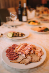 food on the table at the banquet