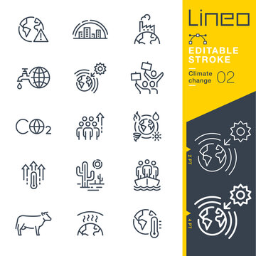 Lineo Editable Stroke - Climate change line icons