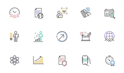 5g internet, Best result and Graph chart line icons for website, printing. Collection of Internet document, Cyber attack, Voting ballot icons. Credit card, Data security. Vector