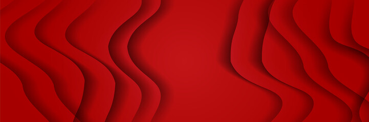 Wave red abstract banner design background