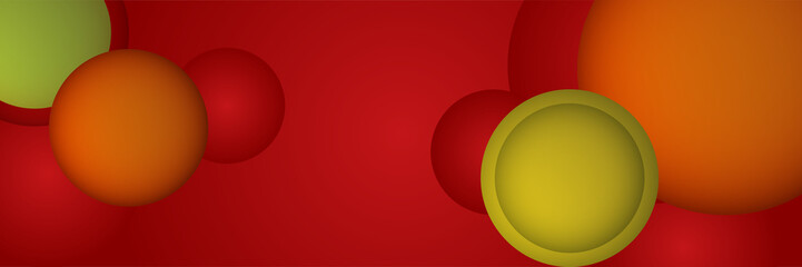 Circle Geometric red green abstract banner design background