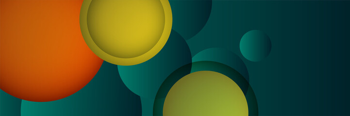 Circle Geometric green abstract banner design background