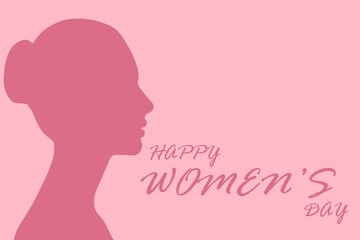 Illustration of Happy Women's Day greeting card.