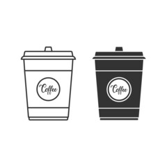 Disposable cup icon isolated on background. Coffee symbol modern, simple, vector, icon for website design, mobile app, ui. Vector Illustration