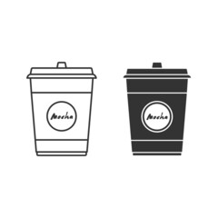 Mocha cup icon isolated on background. Disposable cup symbol modern, simple, vector, icon for website design, mobile app, ui. Vector Illustration