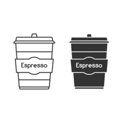 Espresso cup icon isolated on white background. Coffee symbol modern, simple, vector, icon for website design, mobile app, ui. Vector Illustration