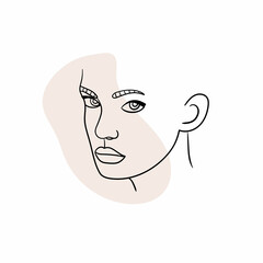 Women face line art vector.