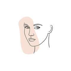 Women face line art vector.