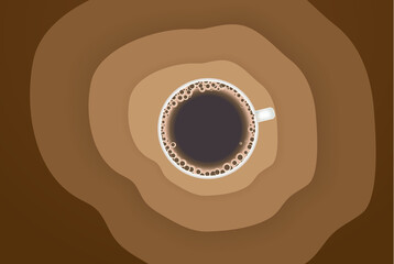 Coffee seamless pattern design. Decorate text in brown colors.