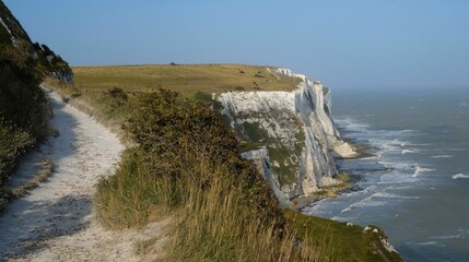 Fototapeta na wymiar white cliffs of dover south east england sea and rock
