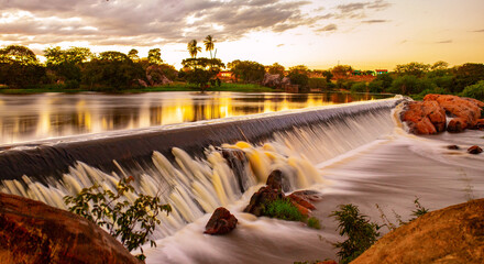 waterfall in the park waterfall dam