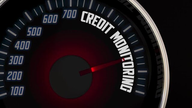 Credit Monitoring Scores Reports Speedometer Measure Your Loan Potential 3d Animation
