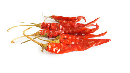 Isolated dry red chill on white background