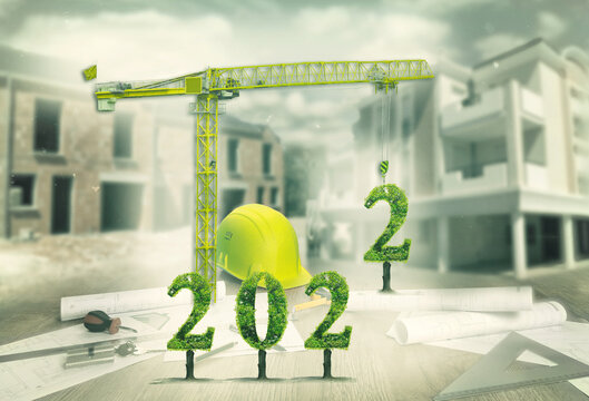 immobilier, 2022, grue et chantier de construction