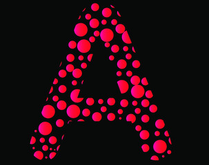 alphabet letter a, letter design with new concept, letter design with bubble pattern
