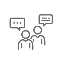 communication icon.  symbol of a conversation between two people.  flat vector design isolated on white background.